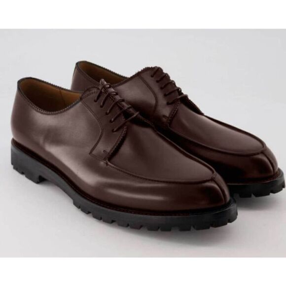 LENDVAY & SCHWARCZ Brown Leather Plain Toe Oxford Size 10 - Picture 1 of 9